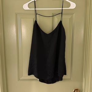Reformation Black Silk Tank with open back